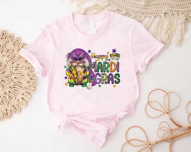 Happy Mardi Gras T-Shirt, Mardi Gras Gnome Shirt, Mardi Gras Festival Shirt, Fat Tuesday Gift, Gnome Sweatshirt