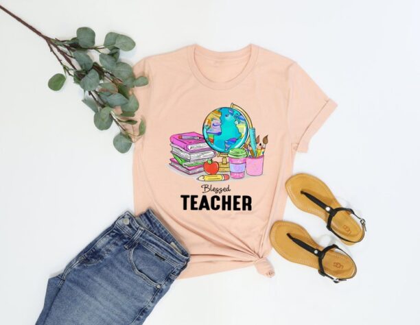 Blessed Teacher Shirts, Teach Love Inspire Shirt, Back To School Shirt, First Grade Teacher Shirts