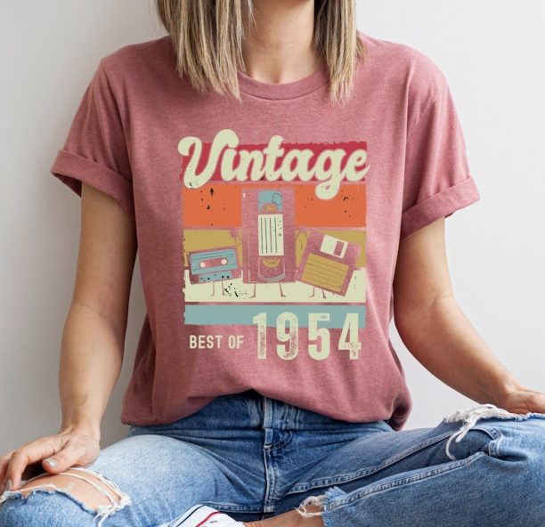 Vintage 1954 Limited Edition Cassette T-Shirt, 70th Birthday Shirt, 1954 Birthday Shirt, 70th Birthday Gift For Women