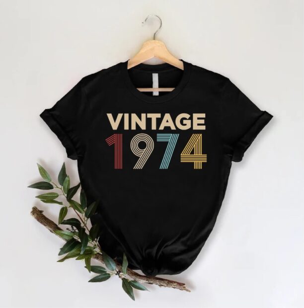 Vintage 1974 Shirt, Mens 50th Birthday Gift, 1974 Retro Tee, 50th Birthday Tees, 50th Birthday Gift For Women