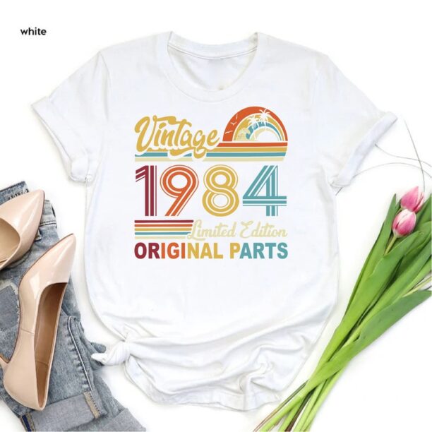 Retro 40th Birthday Tee, Born in 1984, Vintage 1984 Tshirt, 40th Birthday Gift Women, 40 Years Birthday Shirt