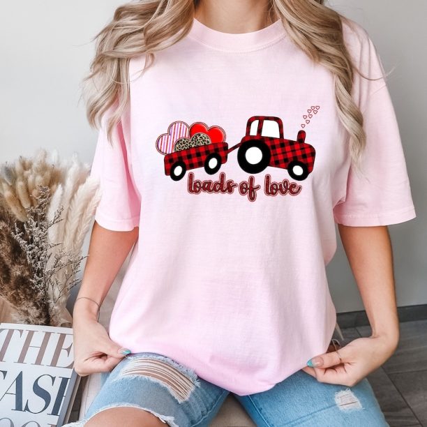 Comfort Colors® Load Of Love Shirt, Valentine Truck T-shirt, Red Truck Valentine Shirt, Truck Lover T-Shirt