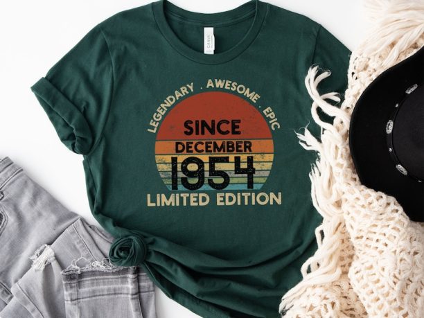 Limited Edition December 1954 70 years old T-Shirt, 70th Birthday Shirt, 1954 Shirt, Gift For 70th Birthday