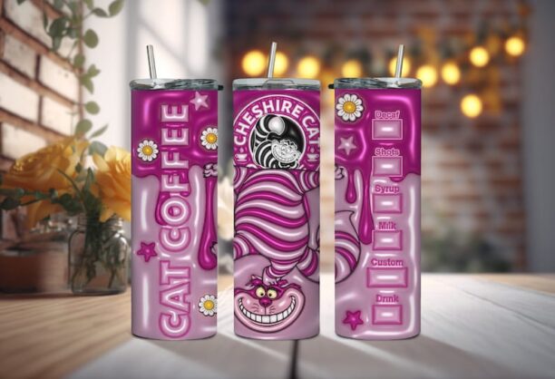 Magician Cheshire Cat Tumbler - Lost In Wonderland with this Crazy Cat Cartoon Character - Perfect for Gifting a Cat