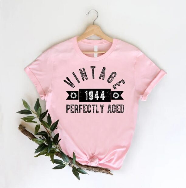 80 Year Old Gift, Vintage 1944 Shirt, 80th Birthday Gift for Friend, Retro 1944 T-Shirt, Born in 1944, 80th Anniversary