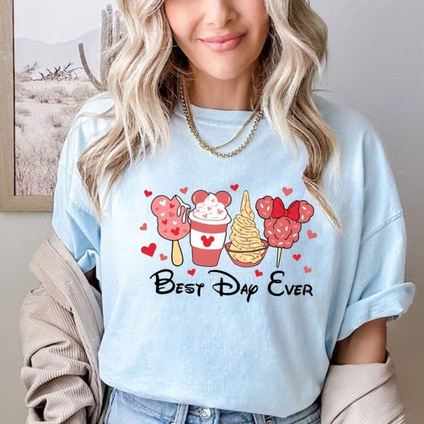 Comfort Colors® Best Day Ever T-Shirt, Valentines Day T-Shirt, Ice cream Candy Latte Valentine Shirt