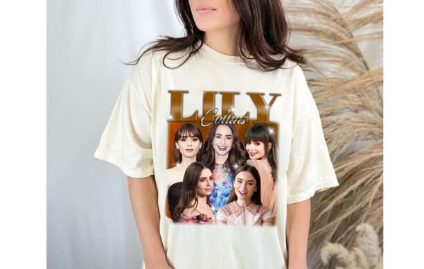 Lily Collins T-Shirt, Lily Collins Shirt, Lily Collins Tees, Retro T-Shirt, Vintage Shirt, Hip hop Graphic, Trendy Shirt