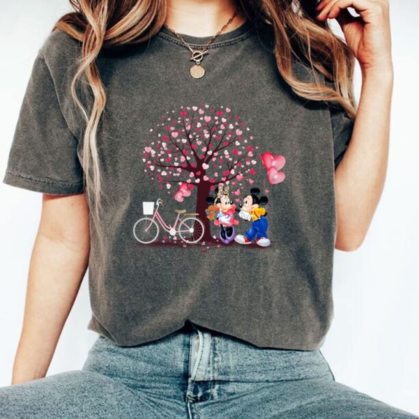 Happy Valentine Shirt, Tree Love Hear, Valentine Mouse Hearts Shirt, Mouse Valentine's Day Shirt, Valentine's Shirt