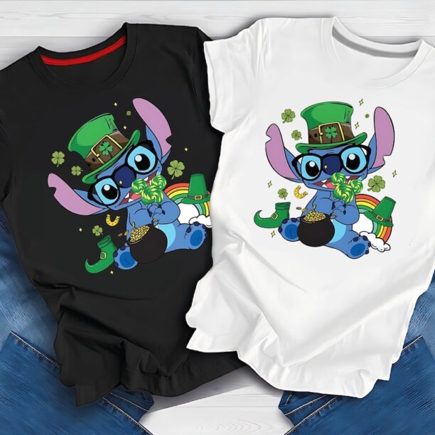 Stitch Patrick's Day Shirt, Stitch St. Patrick's Day PNG, Character St. Patrick's Day Shirt PNG, Stitch Patricks Day png