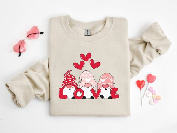 Gnome Love Valentine Shirt, Cute Valentine Sweatshirt, Gnome Love Valentine's Day Gift, Kids Shirt, Gift for Mom