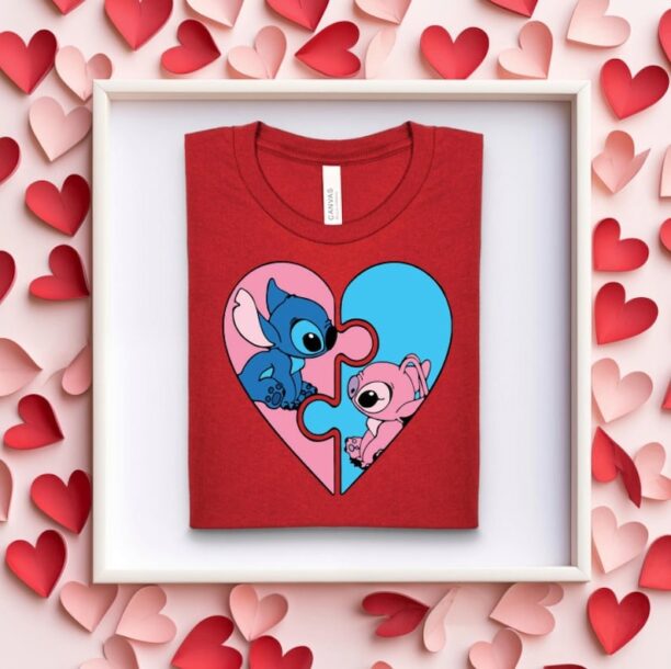 Disney Stitch Valentines Day Shirt and Sweatshirt, Valentine Gift, Lilo And Stitch Shirt, Disneyland Trip Shirt