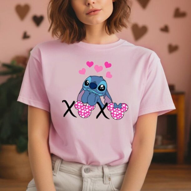 Disney Stitch Valentines Day Shirt and Sweatshirt, Valentine Gift, Lilo And Stitch Shirt, Disneyland Trip Shirt