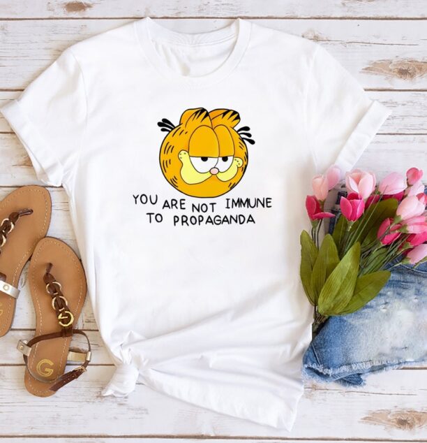 Garfield Cat Funny T Shirt, Garfield You Are Not Immune to Propaganda Shirt, Garfield Vintage Shirt