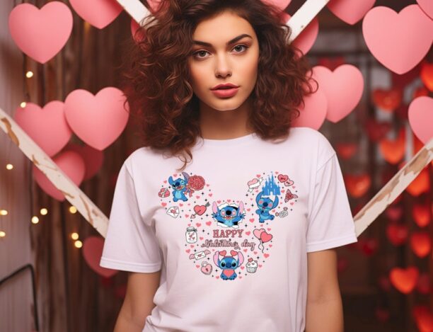 Disney Stitch Valentines Day Shirt and Sweatshirt, Valentine Gift, Lilo And Stitch Shirt, Disneyland Trip Shirt