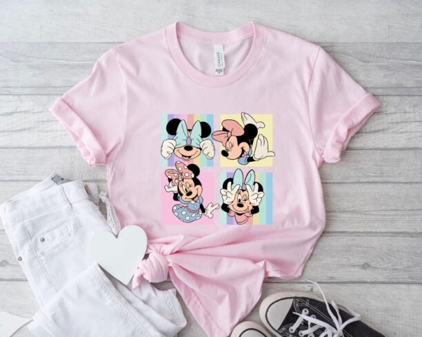 Retro Minnie Mouse Shirt,Minnie Mouse Collage Shirt,Minnie Besteis T-Shirt,Woman Disney Tee,Disney Girls Trip T-shirt