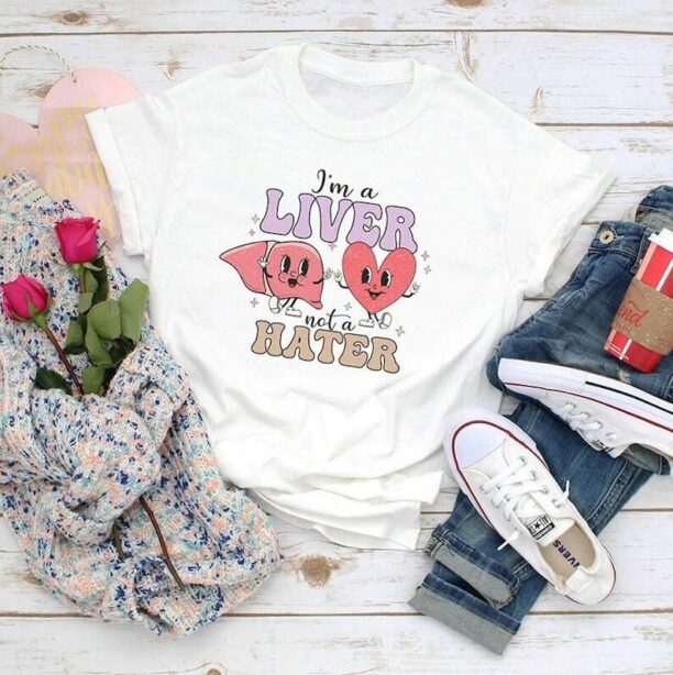 Retro Nurse Valentine's Day Shirt | Liver Not A Hater Tshirt, Peds Picu Pediatric GI Rn Hepatologist Gastroenterologist