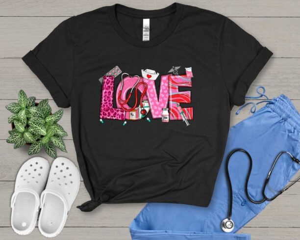 Love Nurse Valentine's Day Shirt, Nurse Love T-Shirt, Nursing Shirts, Valentine Nurse Tee, Nurse Valentine Tshirt