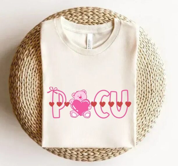 PICU Nurse Valentine's Day Tee Sweater, Cute Picu Shirt for PICU Valentine's Day Hospital Party