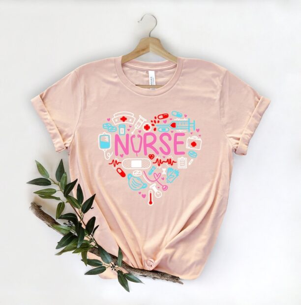 Love Nurse Shirt, Nurse T-Shirt, Nurse Tees, Cute Nurse Shirts, Nurse Appreciation Gift, Nurse Gift Idea