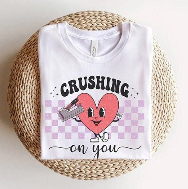 Retro Valentines Day Nurse Shirt, Crushing on You T-Shirt, Er Ed RN VDay Tee