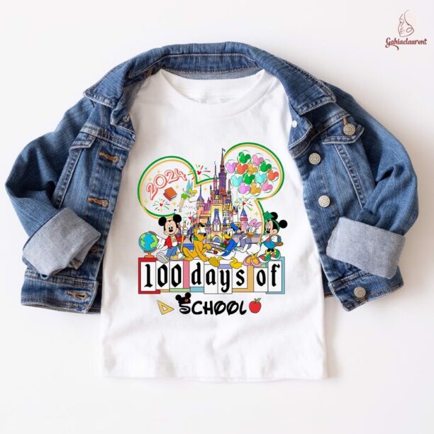 Mickey and Friends 100th Day School Shirt | 100 Days of School Shirt | Mickey Minnie 100 Days Of School Shirt