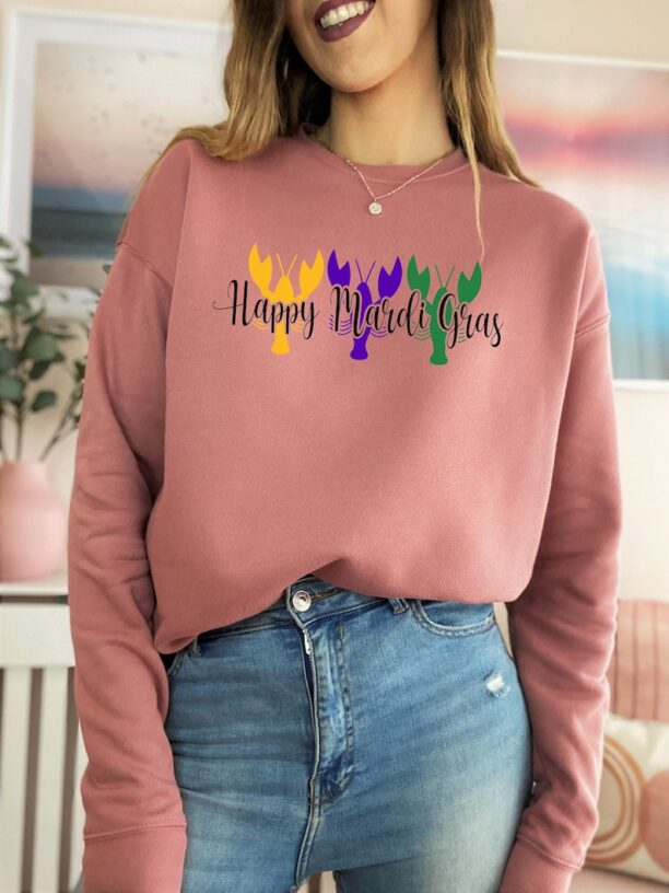 Happy Mardi Gras Sweatshirt, Mardi Gras Carnival Shirt, Women Mardi Gras Costume, New Orleans Cruise Shirt