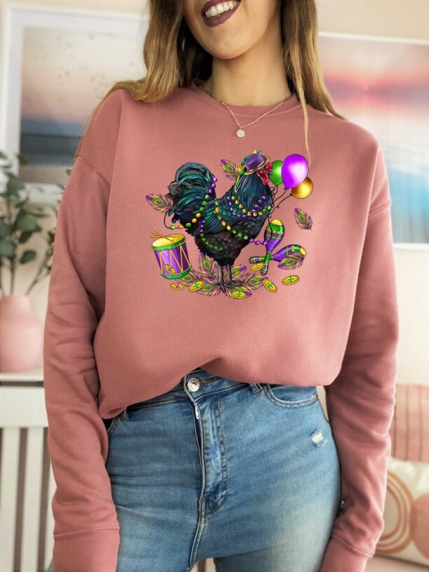 Mardi Gras Chicken Sweatshirt Hoodie, Mardi Gras Shirt, This Girl Needs A Drink, Mardi Grass Festival Shirt