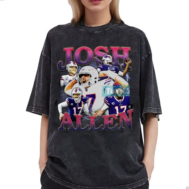 Josh Allen Football Shirt, Vintage 90s Graphic Style T-shirt, Sweatshirt Football Fans Gift