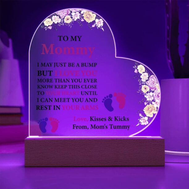 To My Mommy Acrylic Heart Plaque New Mom Gift Sentimental Daughter Keepsake Gift From Child To Mommy Acrylic Plaque Gift