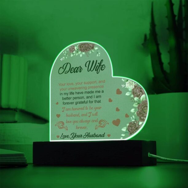 Dear Wife Acrylic Plaque Wife Birthday Gift Valentines Gift for Wife Romantic Anniversary Gift for Wife Acrylic Sign