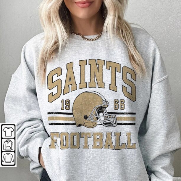 Saints Football Sweatshirt, Shirt Retro Style 90s Vintage Unisex Crewneck, Graphic Tee Gift For Football Fan Sport