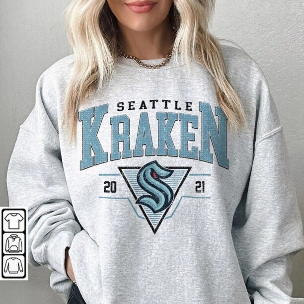 Vintage 90s Seattle Kraken Shirt, Crewneck Seattle Kraken Sweatshirt, Jersey Hockey Gift For Christmas