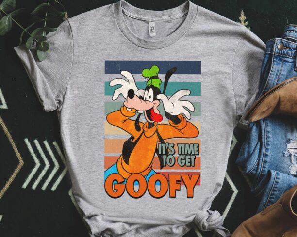 Vintage 90s It's Time To Get Goofy Shirt, Funny Disney T-shirt, Walt Disney World, Disneyland Family Trip Outfits