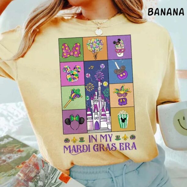 Vintage Disney In My Mardi Gras Era Shirt, Mardi Gras Disney Shirt, Disney Castle Shirt, Magic Kingdom Shirt