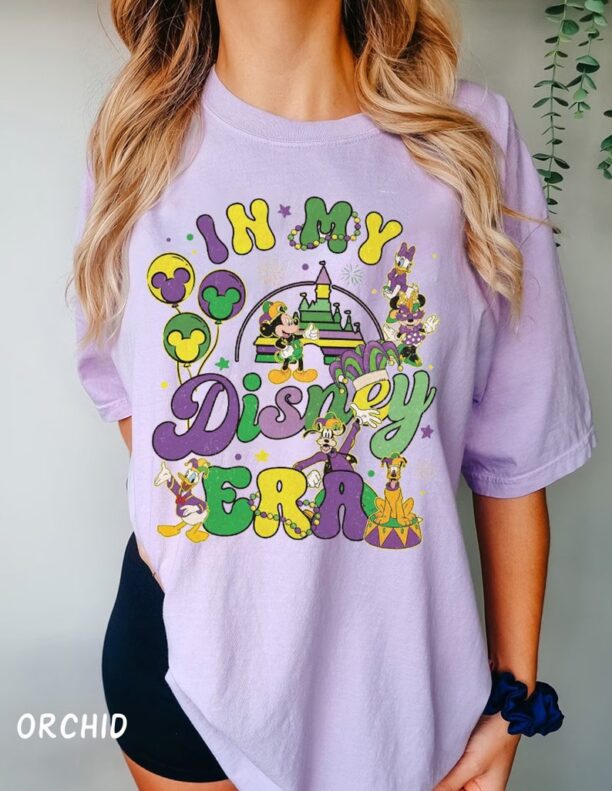 Vintage In My Disney Era Mardi Gras Shirt, Mardi Gras Disney Comfort Colors Shirt, Mickey and Friends Shirt