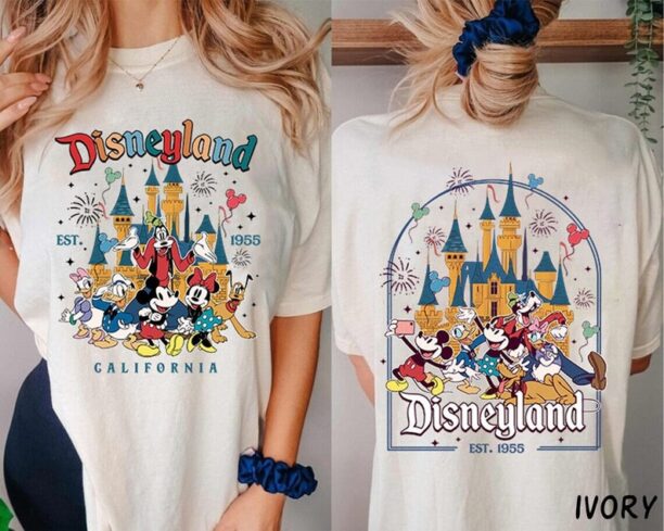 Two-sided Disneyland Comfort Colors Shirt, Disneyland Est 1955 Shirt, Mickey and Friends Shirt, Magic Kingdom Shirt