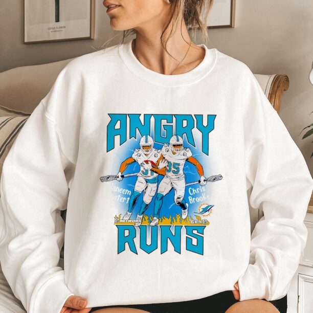 Angry Runs Dolphins Football Mostert and Brooks Shirt, Angry Runs Dolphins Football Sweatshirt