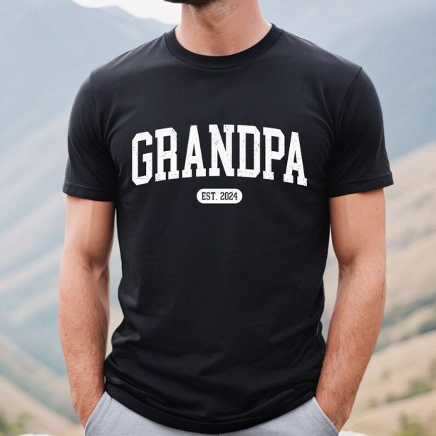 Comfort Colors® Grandpa Est. 2024 Shirt, Grandpa T-Shirt, Grandfather Shirt, Gift For Father, Gift For Grandpa