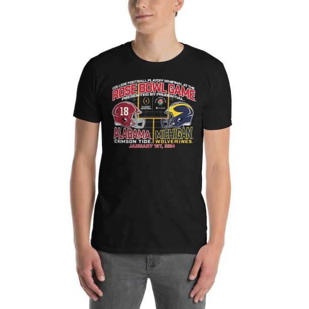 Alabama v Michigan Rose Bowl 2024-2024 CFP Semi Football Short-Sleeve Unisex T-Shirt