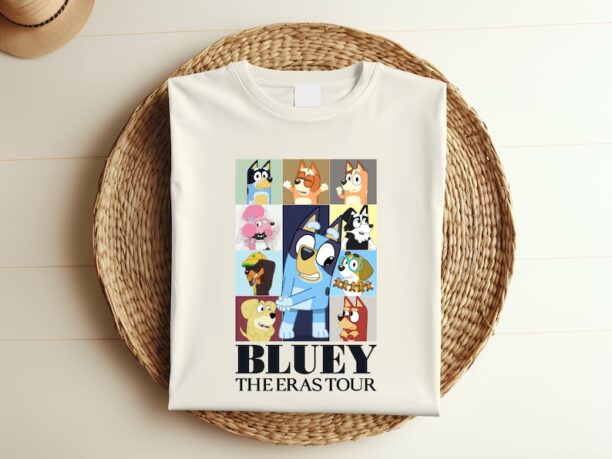 Bluey Eras Tour Shirt, Bluey Family Shirt, Bluey Cartoon Shirt, Bluey Birthday Party Shirt, Bluey Heeler Shirt