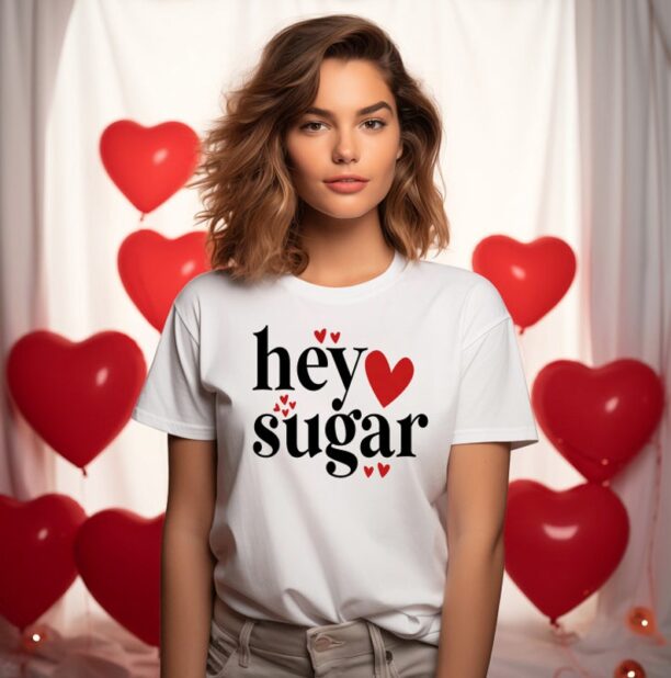 Hey Sugar Valentines Day Shirt and Sweatshirt, Cute Valentines Sweater, Valentine Pullover, Valentine Gift