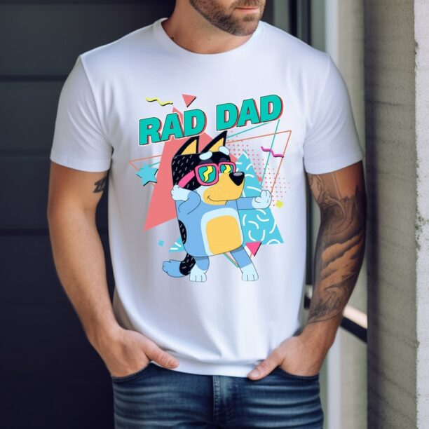 Retro Rad Dad Bluey Shirt, Retro Chilli Heeler Shirt, Dad Bluey Shirt, Chilli Heeler, Bluey Family Shirt