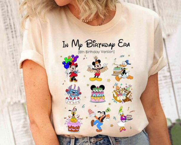 Personalized In My Birthday Era Shirt, Custom Disney Castle Mickey And Friends Tee, Birthday Boy Trip