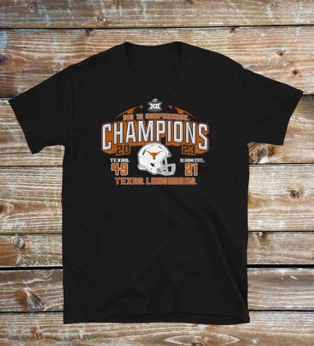 Texas Longhorns Big 12 Champs 2024 Football Score 49-21 Short-Sleeve Unisex T-Shirt