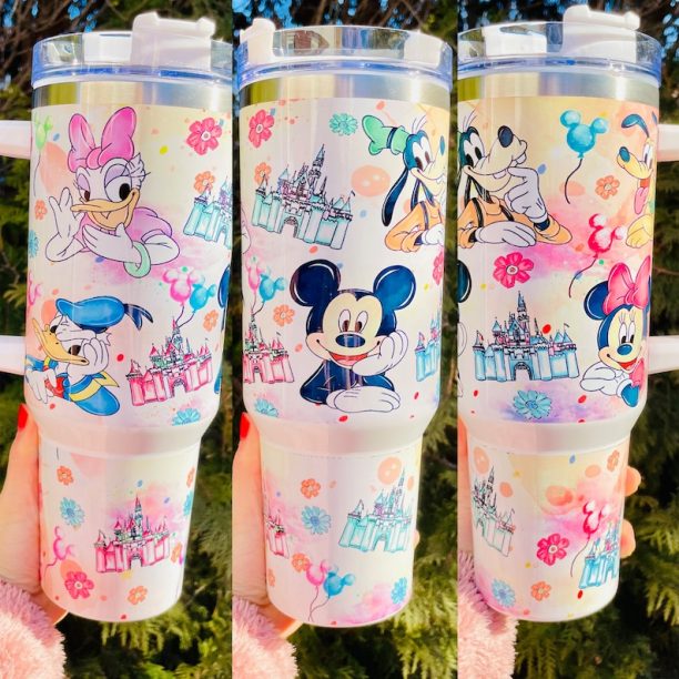 Cartoon 40oz Quencher stainless tumbler/ Mickey and Minnie tumbler / Movie quencher tumbler / Anime Stanley dupe tumbler