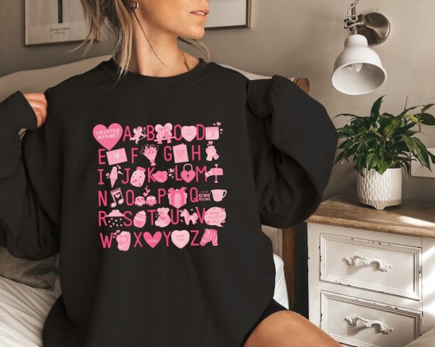 Teacher Valentine Sweatshirt, Teacher Alphabet, I Love U Hoodie, Alphabet Valentines Day, Alphabet Love You Sweater