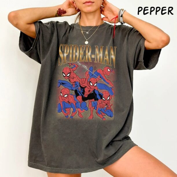 Vintage 90s Spiderman Comfort Colors Shirt, Retro Avengers Bootleg Shirt, Peter Parker Shirt, Marvel Comic Shirt