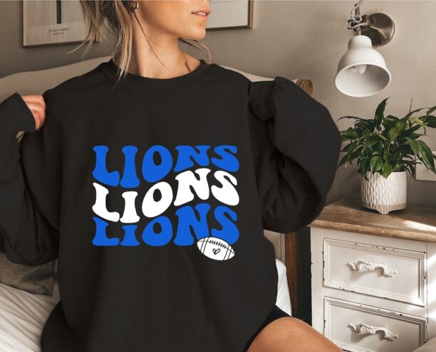 Detroit Lions Sweatshirt, Retro Style Vintage Detroit Lions, Lions Football, Detroit Lions Football