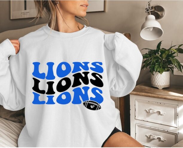 Detroit Lions Sweatshirt, Retro Style Vintage Detroit Lions, Lions Football, Detroit Lions Football