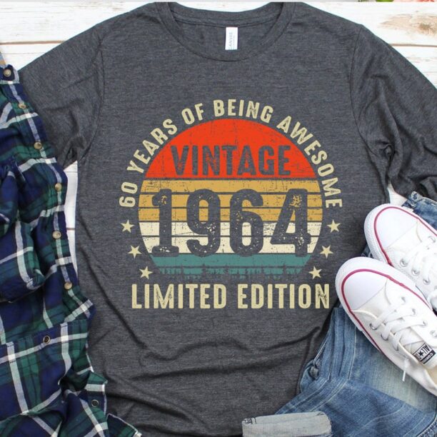 60th Birthday Shirt, Well Aged 1964 Tee, Vintage 1964 Shirt, Original Parts Shirt, Limited Edition Tee